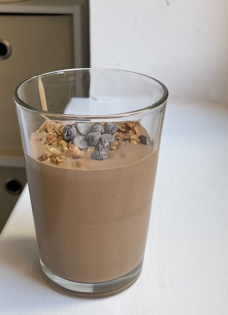Easy Snack Idea: Peanut Butter Chocolate Protein Shake